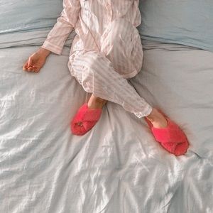 Fuzzy pink slippers!
